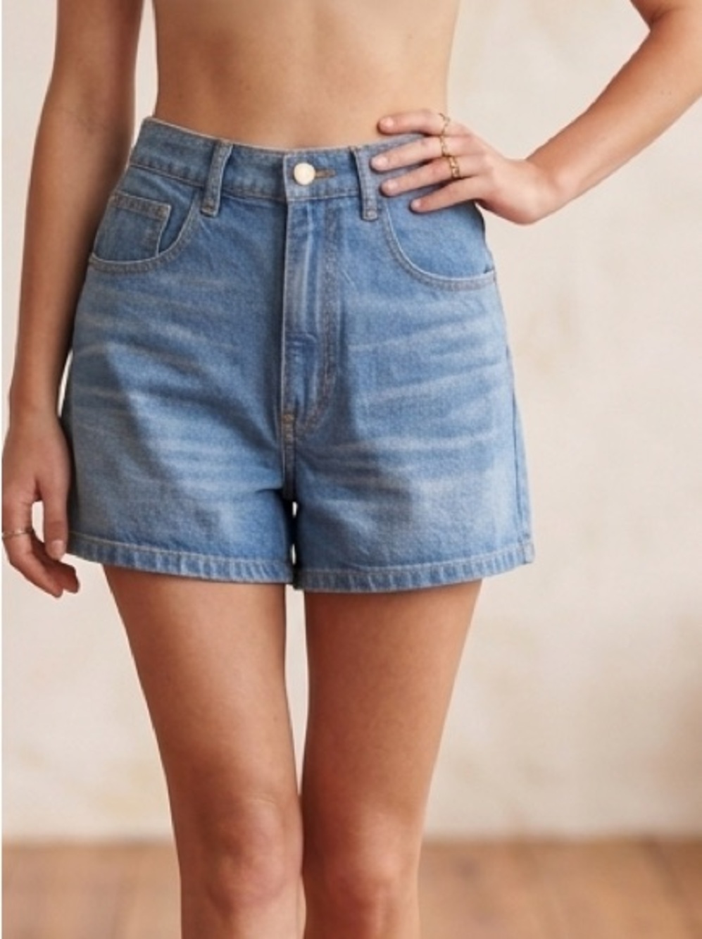 REFORMATION Vintage Jean Shorts Mykonos Wash Made USA